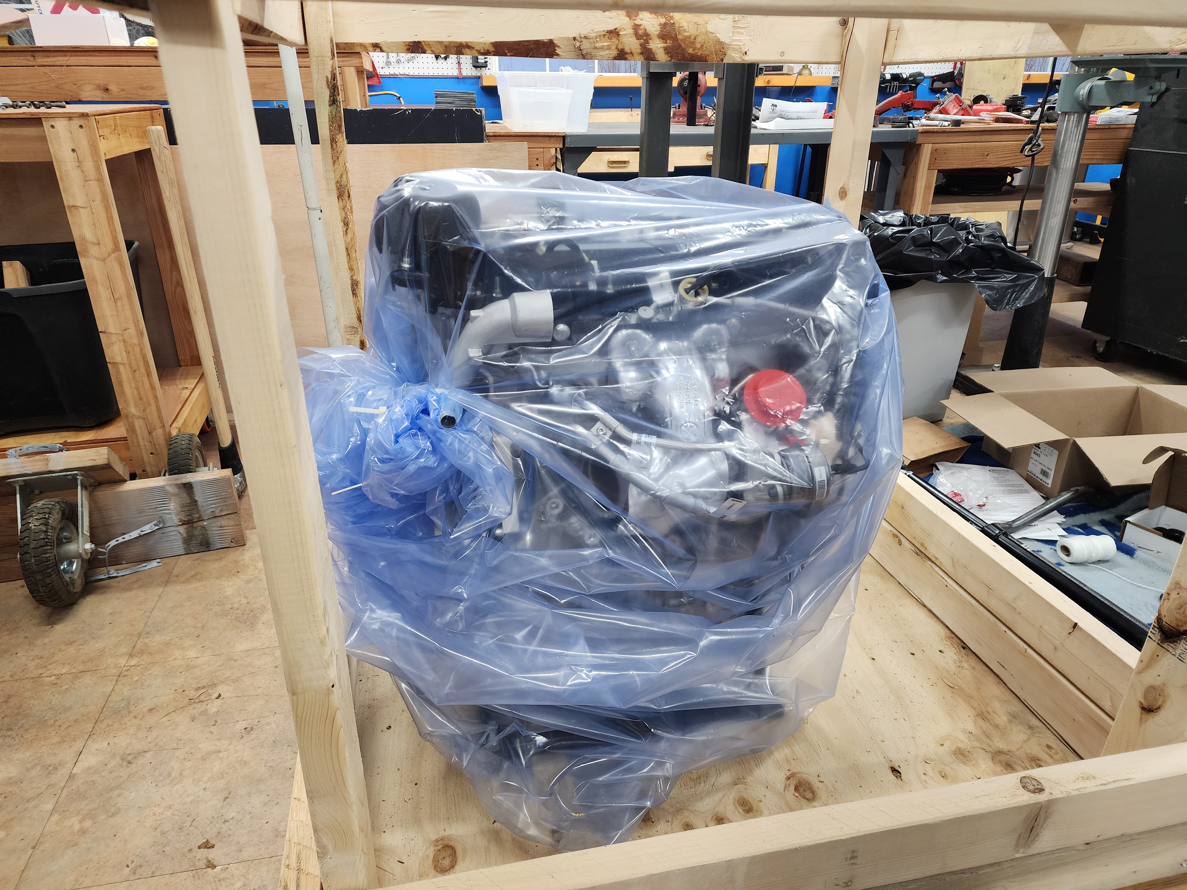 Omg an engine, wrapped like a present!