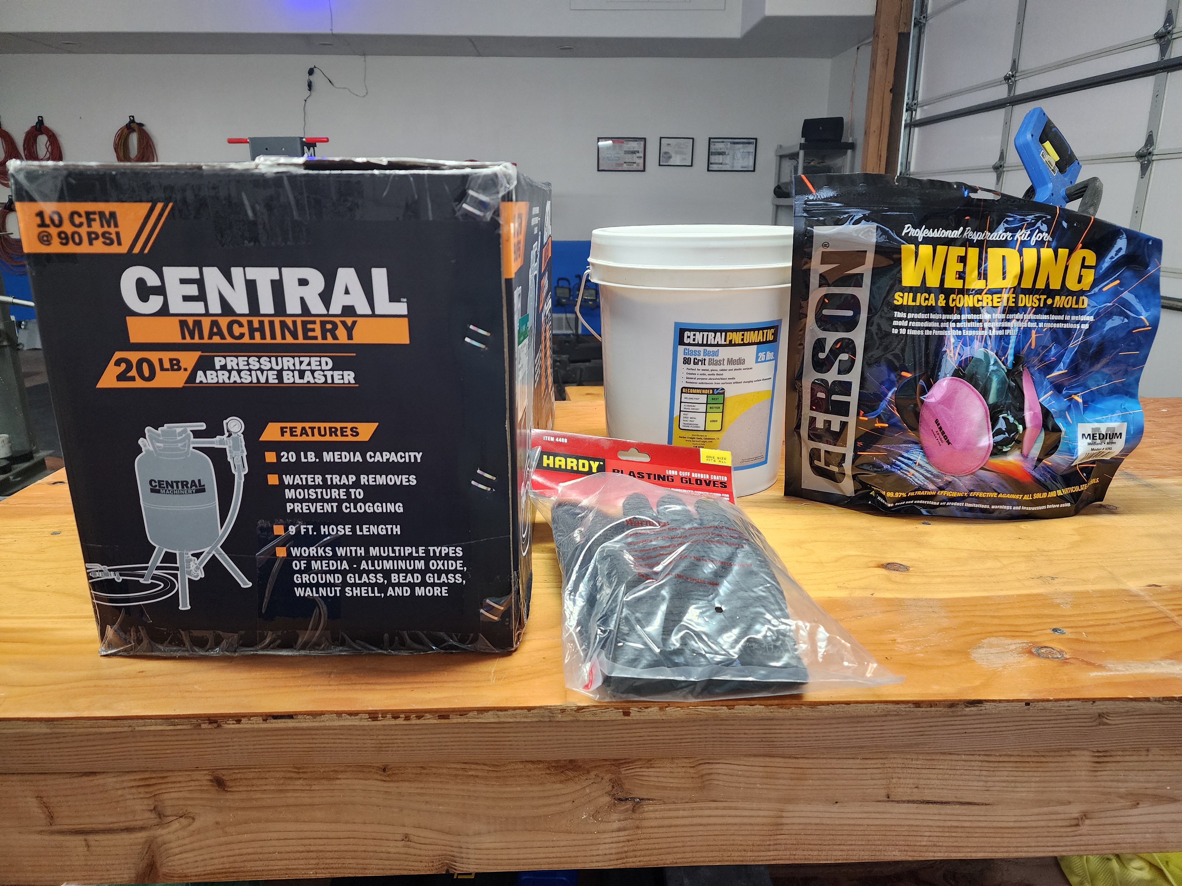 All the extra bits that you need. Note the buck of glass beads in the background.