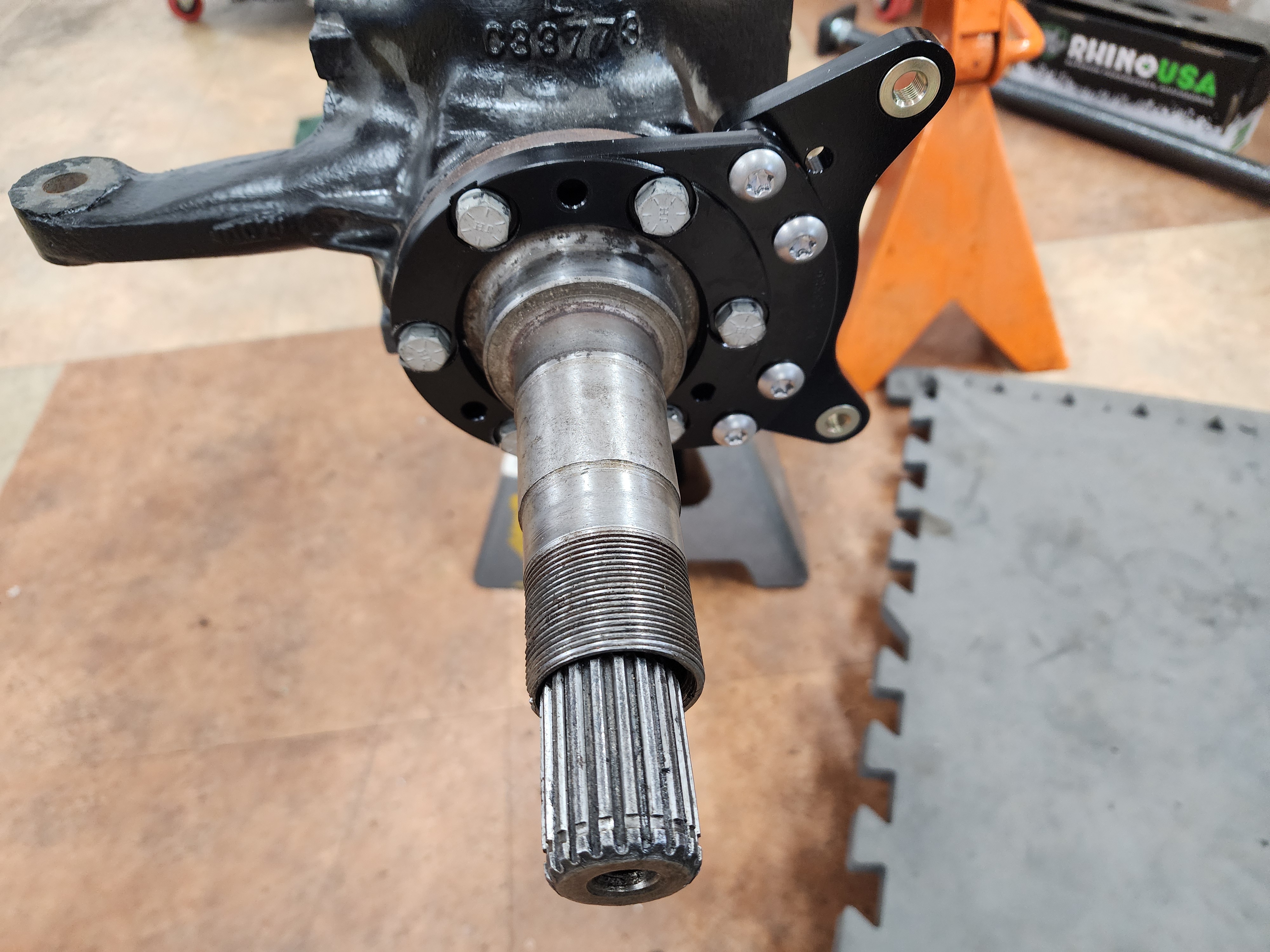 Spindle and fancy new rotor hat installed