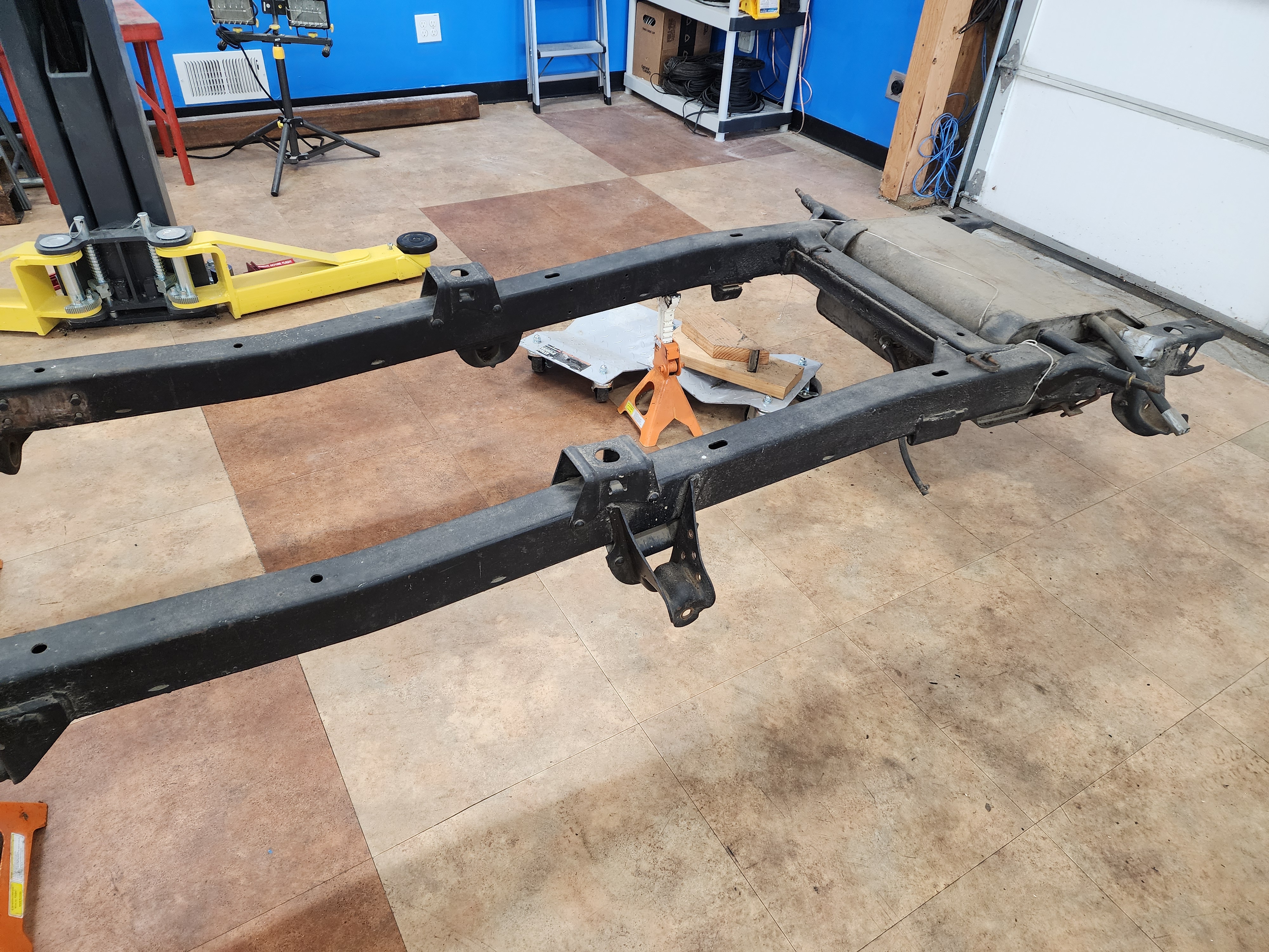 Rear of a cleaned frame